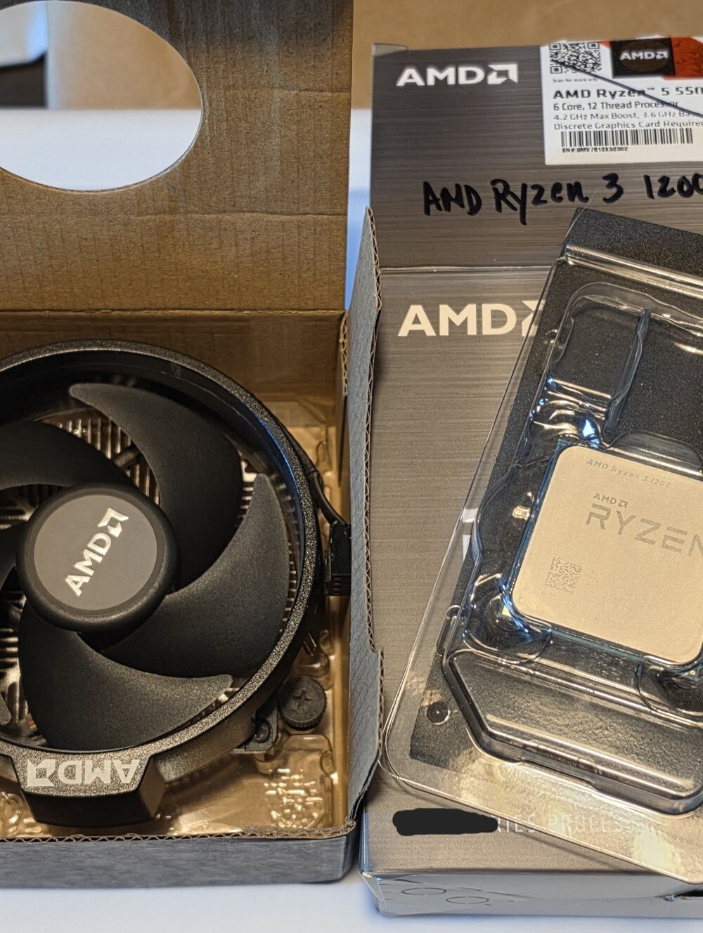 AMD Ryzen (Zen) 3 1200 3.1GHz 4 Core AM4 Processor w/AMD Heat sink Pre-owned